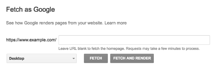 The Fetch as Google tool in the old Search Console